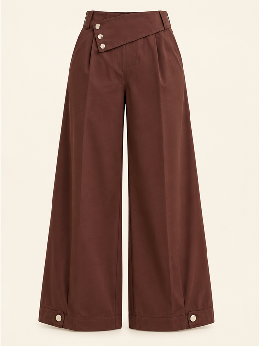 Chocolate Waist Wide-Leg Pants
