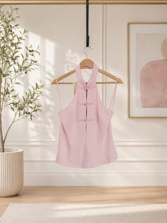 Top Halter Rosa