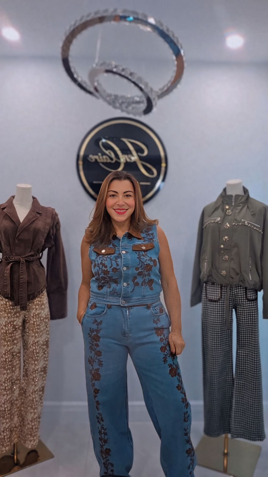 Set Denim Floral
